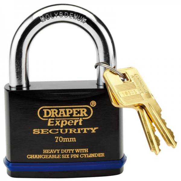 Heavy Duty Padlock and 2 Keys with Super Tough Molybdenum Steel 